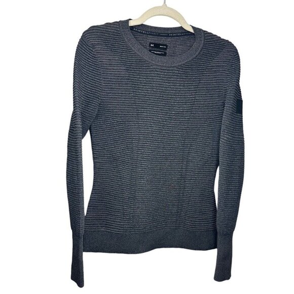 Under Armour Gray IntelliKnit Phantom 2.0 Crewneck Base Top Womens Sz Small - Picture 7 of 10